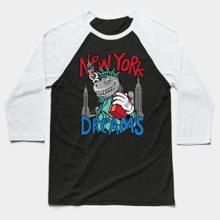 dinosaur liberty hand drawn Baseball T-Shirt